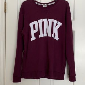 Pink Victoria Secret oversized sweatshirt.